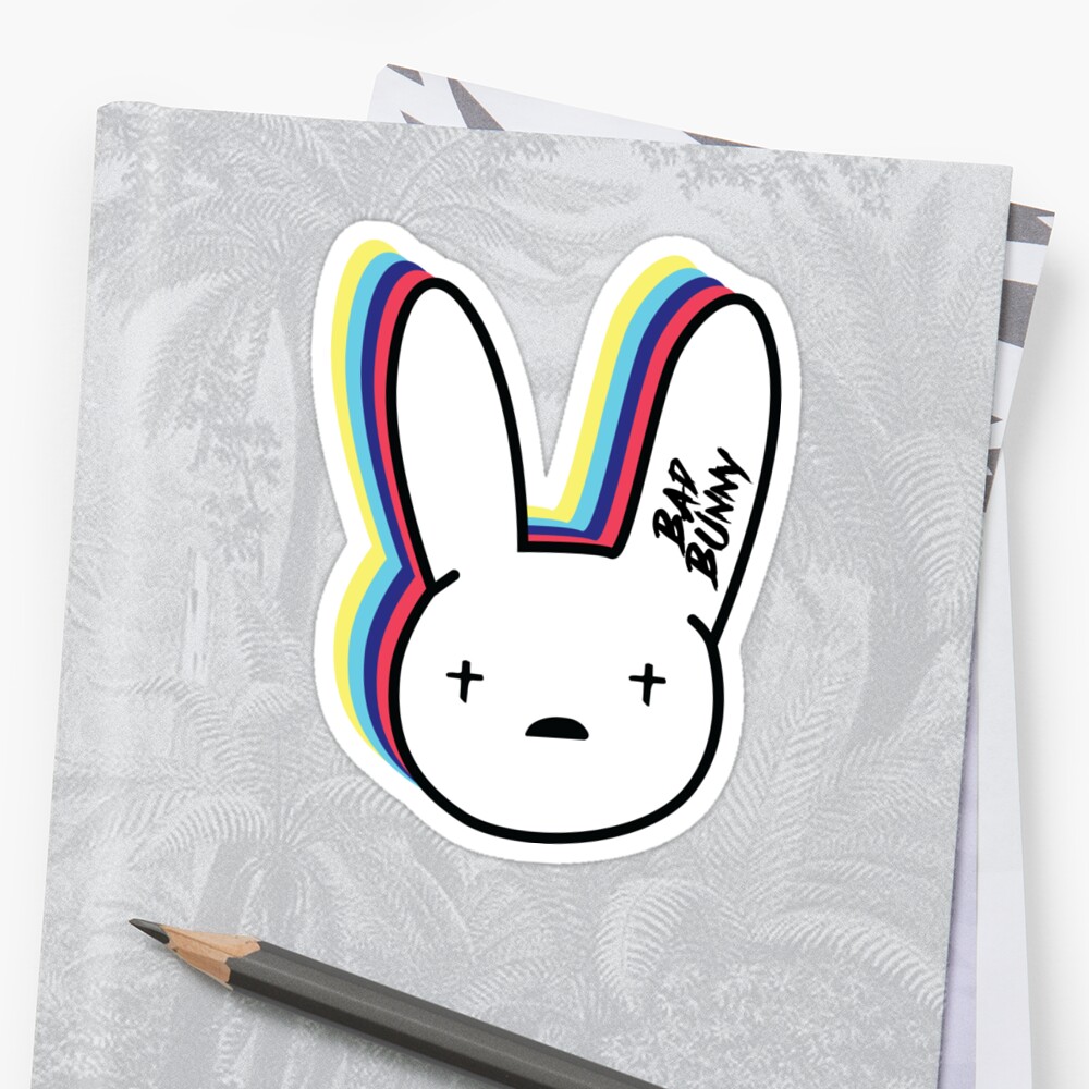 Download "Bad Bunny Logo" Sticker by DanielaRdzG | Redbubble