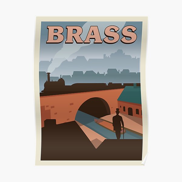 Brass Board Game- Minimalist Travel Poster Style - Gaming Art Poster