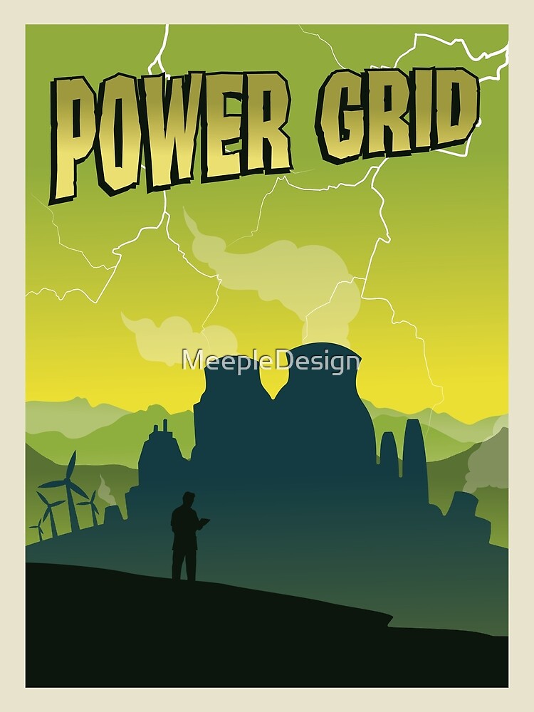 Power Grid Board Game- Minimalist Travel Poster Style - Gaming Art | Poster