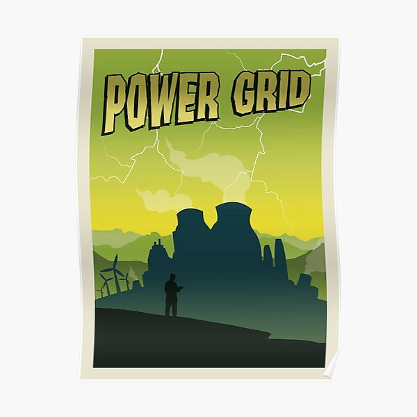 Power Grid Board Game- Minimalist Travel Poster Style - Gaming Art Poster