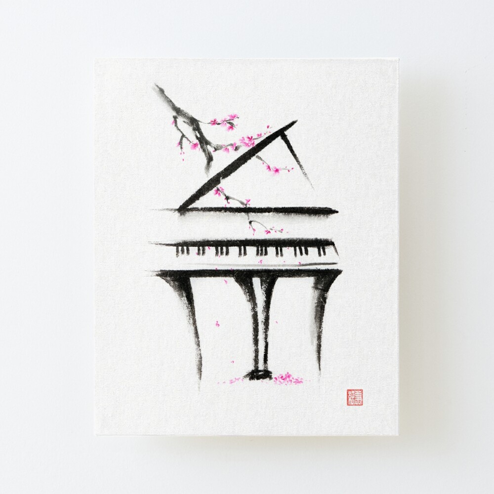 baby pink grand piano Sticker for Sale by andilynnf