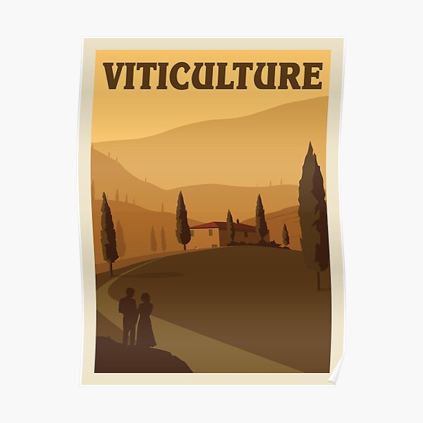 Jeu de société Viticulture - Style affiche minimaliste - Art du jeu Poster