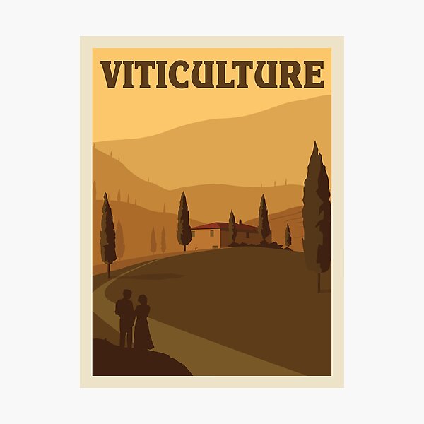 Viticulture Board Game- Minimalist Travel Poster Style - Gaming Art Photographic Print