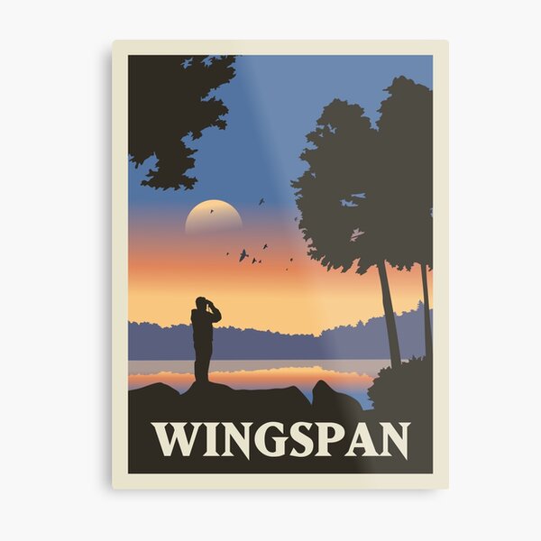 Wingspan Board Game - Style d'affiche de voyage minimaliste - Gaming Art Impression métallique