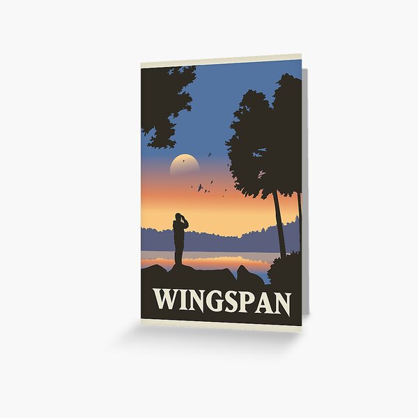 Wingspan Board Game- Minimalist Travel Poster Style - Gaming Art Greeting Card