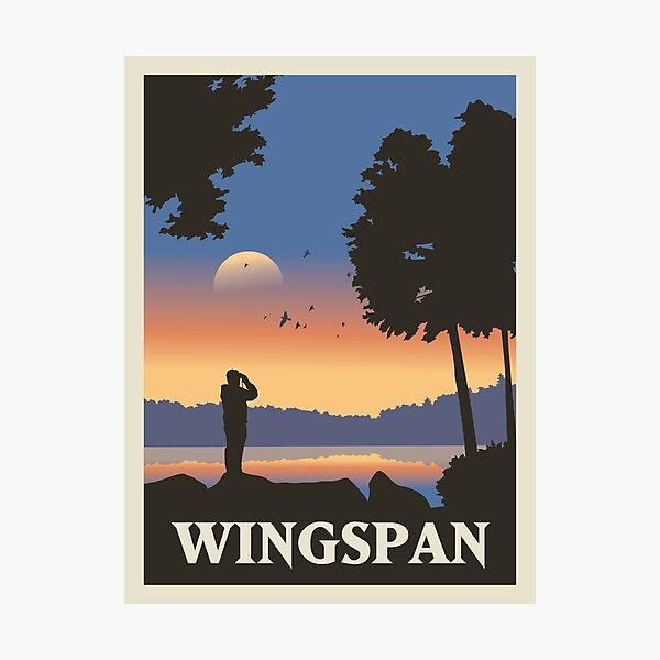 Wingspan Board Game- Minimalist Travel Poster Style - Gaming Art Photographic Print