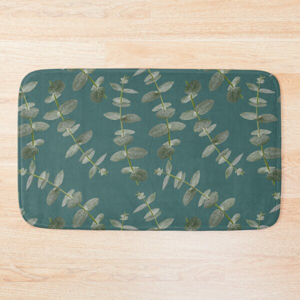 Item preview, Eucalyptus Patterns with Aqua Background Realistic Botanic Patterns Organic Design with Real Plants designed and sold by TurningMoss.