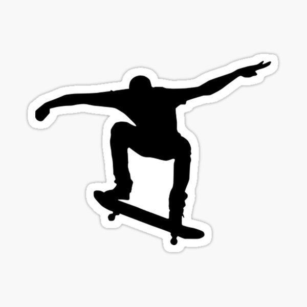 Skate Bild schwarz / weiß Sticker