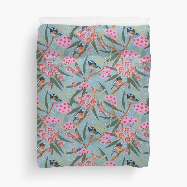 Item preview, Australian Eucalyptus Flowers with Fairy Wren and Robin designed and sold by vinpauld.