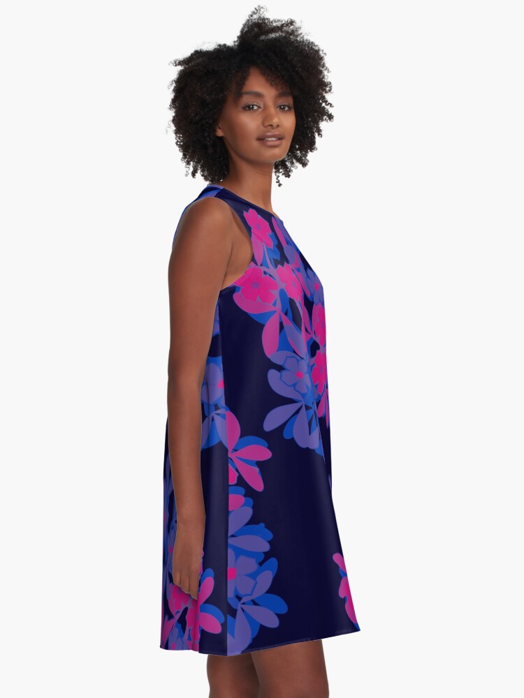 Alternate view of Bi Pride Five-Petal Flower Assortment A-Line Dress