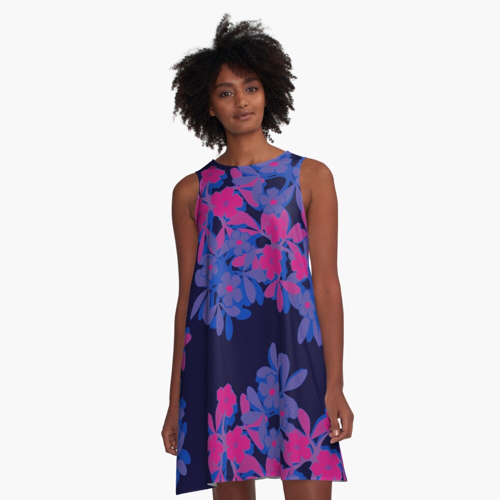 Bi Pride Five-Petal Flower Assortment A-Line Dress