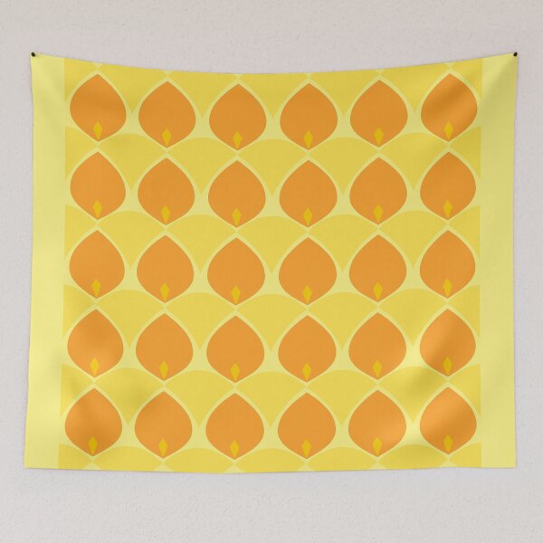 Item preview, Mid-Century Petal and Diamond Pattern in Yellow designed and sold by Christine Crawford.
