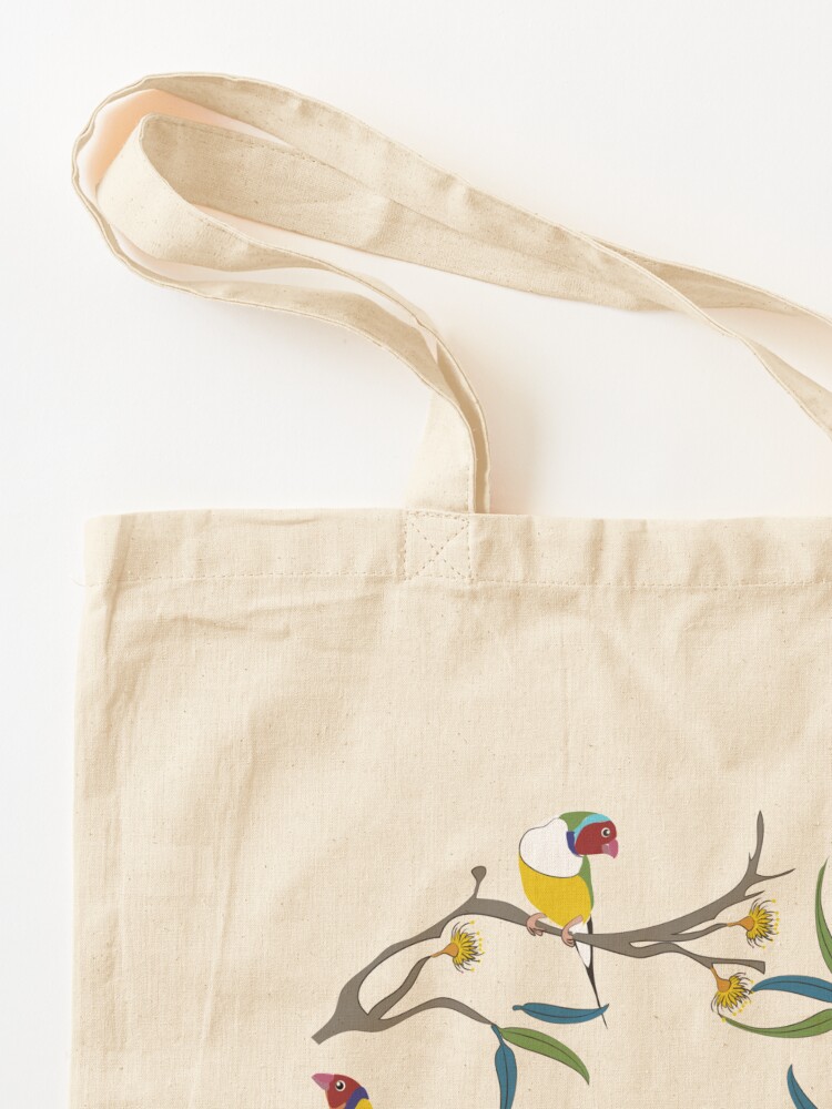 Alternate view of Australian Gouldian (Rainbow) Finches Tote Bag