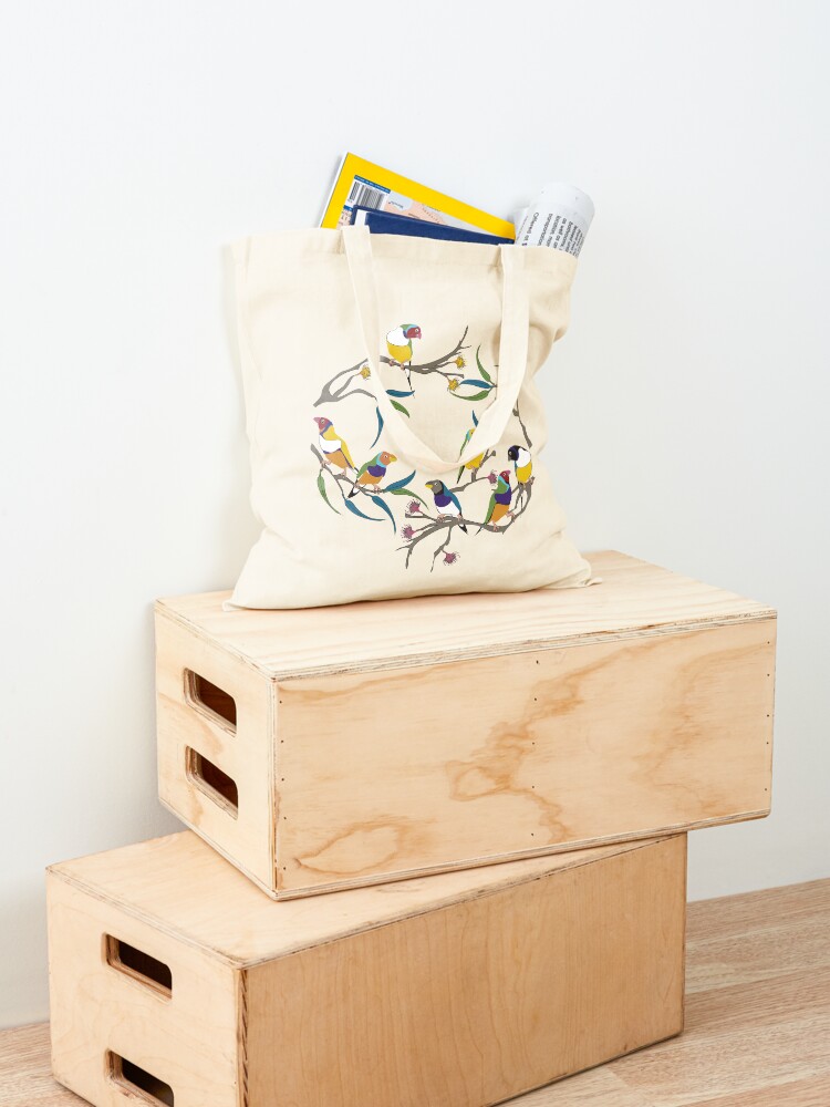 Alternate view of Australian Gouldian (Rainbow) Finches Tote Bag