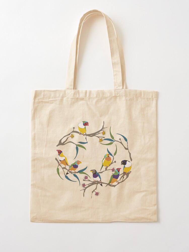 Alternate view of Australian Gouldian (Rainbow) Finches Tote Bag