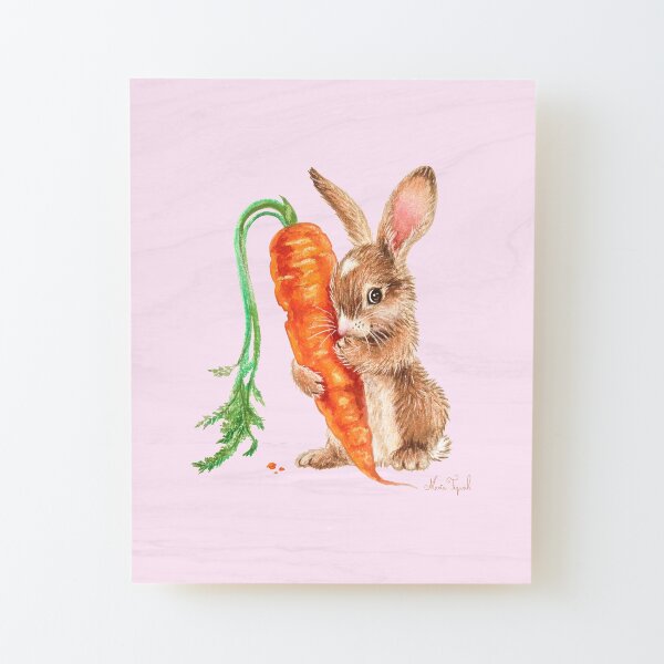 Bunny by Maria Tiqwah Wood Mounted Print