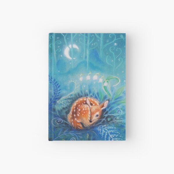 Cute dreaming deer by Maria Tiqwah Hardcover Journal