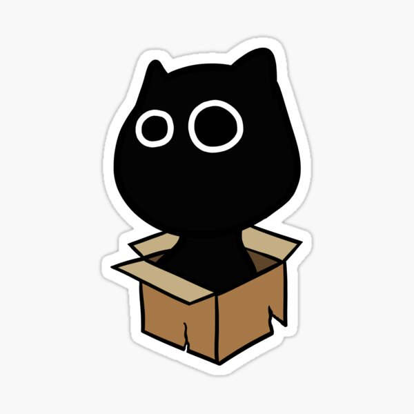 The cat and the box without text. Sticker