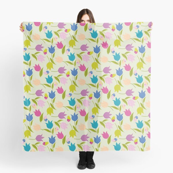 Decorative Tulips Pattern Scarf