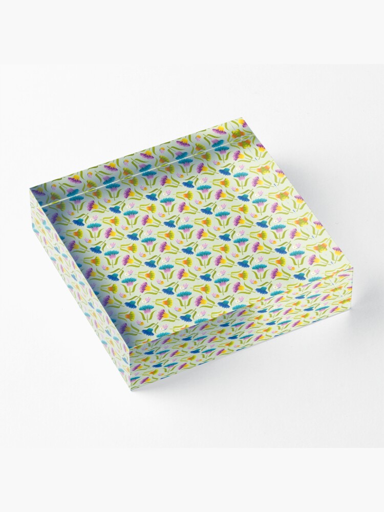 Alternate view of Beautiful Floral Pattern Acrylic Block