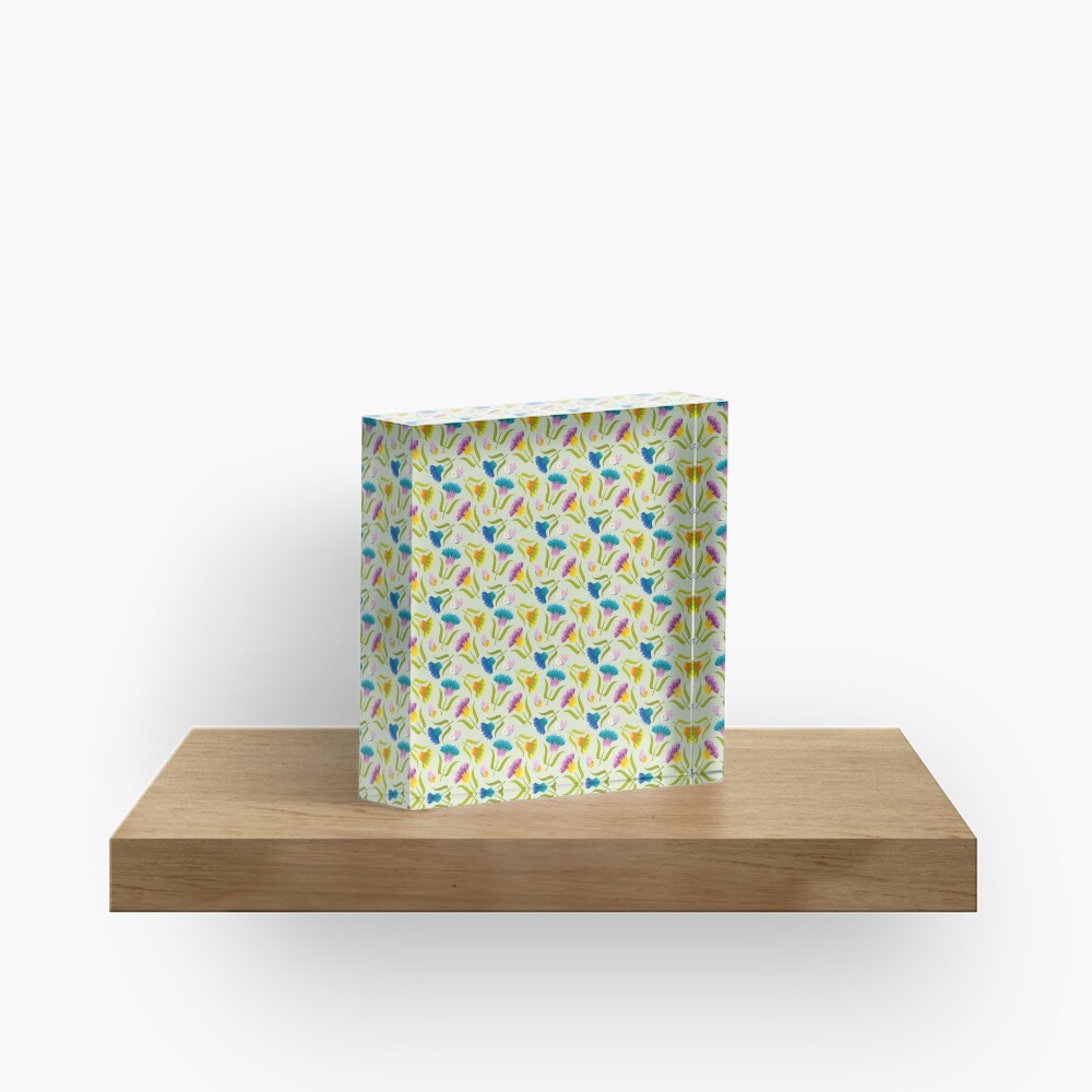Beautiful Floral Pattern Acrylic Block