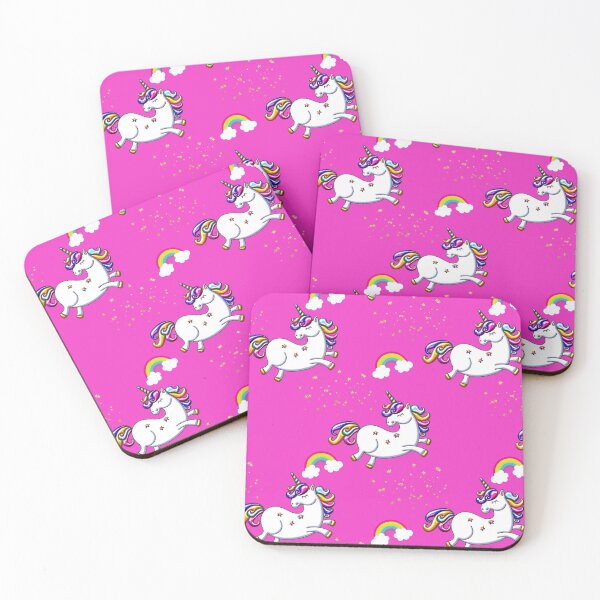 Item preview, Leaping Unicorns and Rainbows on Pink designed and sold by GraphicAllusion.