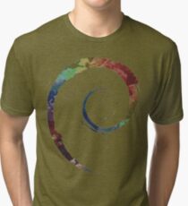 Colorful Debian Tri-blend T-Shirt
