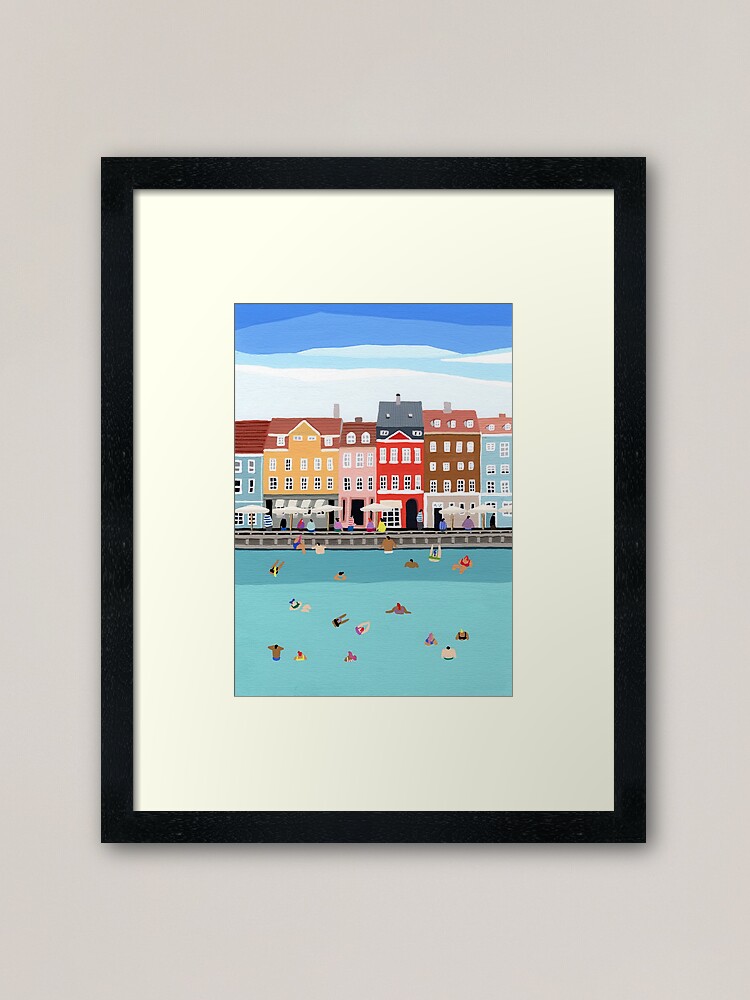 Thumbnail 1 of 7, Framed Art Print, Waterfront designed and sold by HeloBirdie.