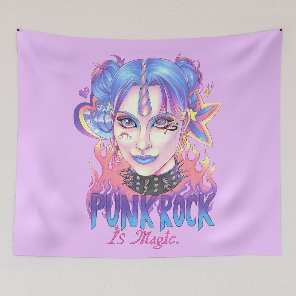Item preview, Punk Rock is Magic unicorn designed and sold by GraceNetanya.