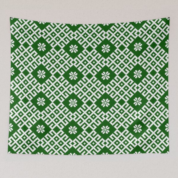 Item preview, Green Latvian pattern designed and sold by Ilze Lucero.