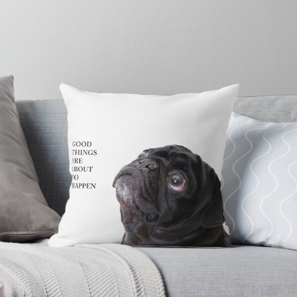 Item preview, Good things black pug designed and sold by Ilze Lucero.