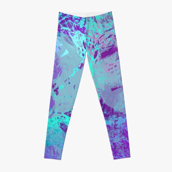 Splattered Paints Light Blue Purples FashionWear Design Leggings