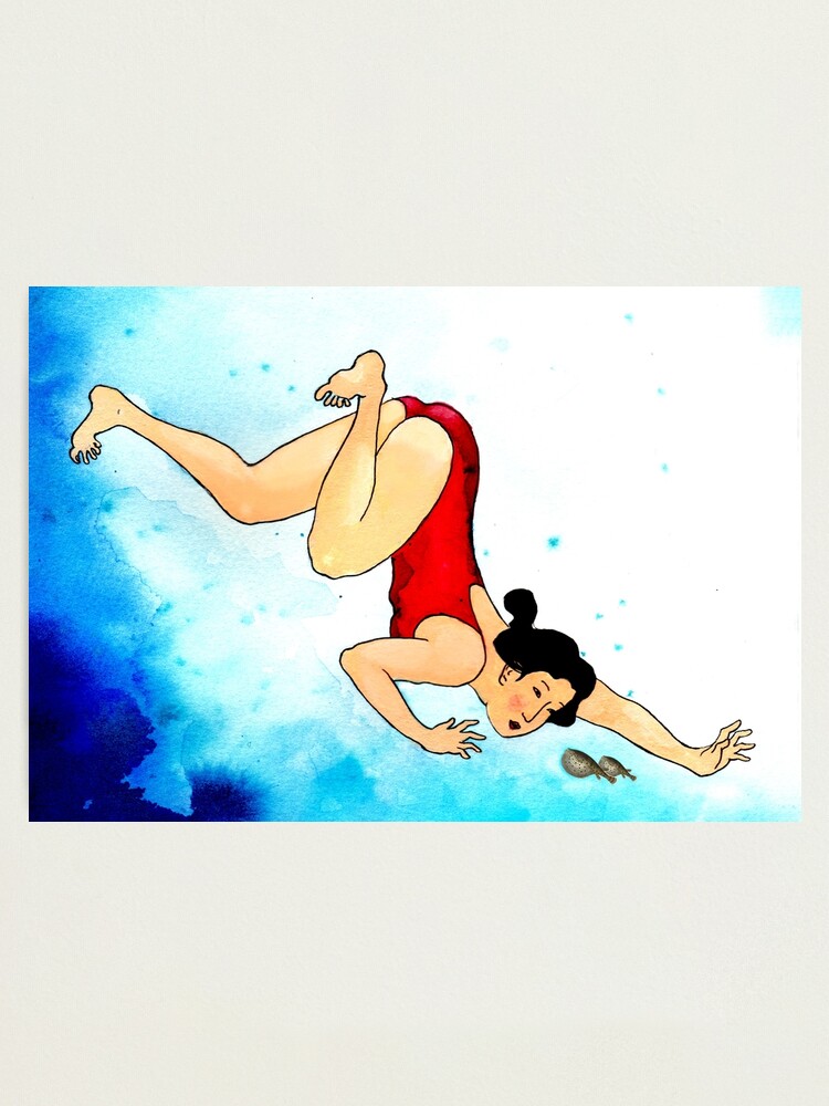 Alternate view of Mrs Hiroshige Diving At Julian Rocks Photographic Print