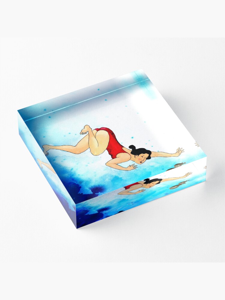 Alternate view of Mrs Hiroshige Diving At Julian Rocks Acrylic Block