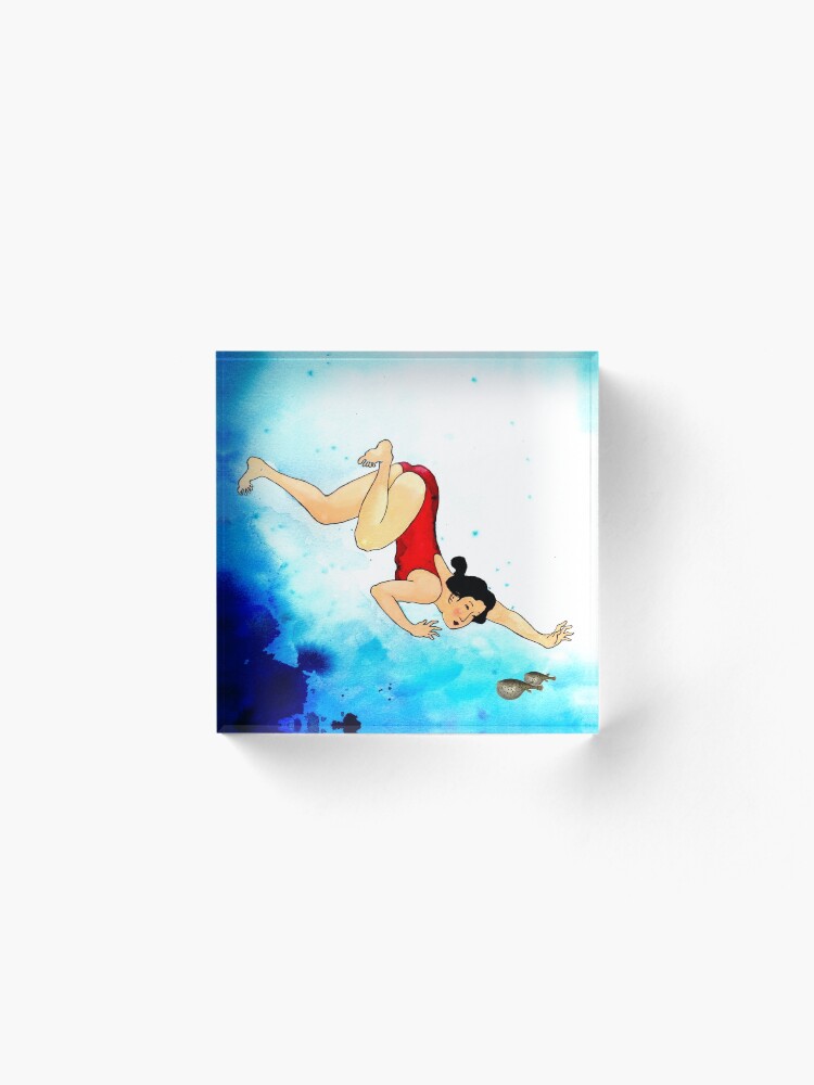 Alternate view of Mrs Hiroshige Diving At Julian Rocks Acrylic Block