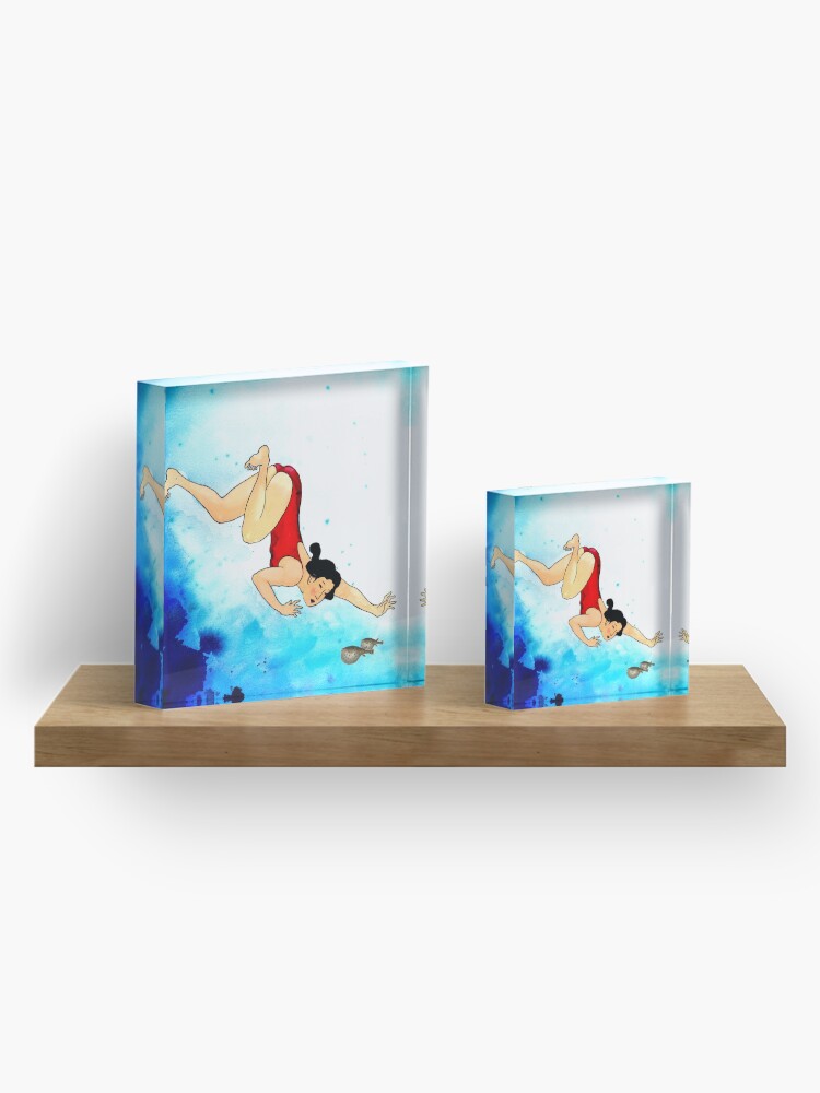 Alternate view of Mrs Hiroshige Diving At Julian Rocks Acrylic Block