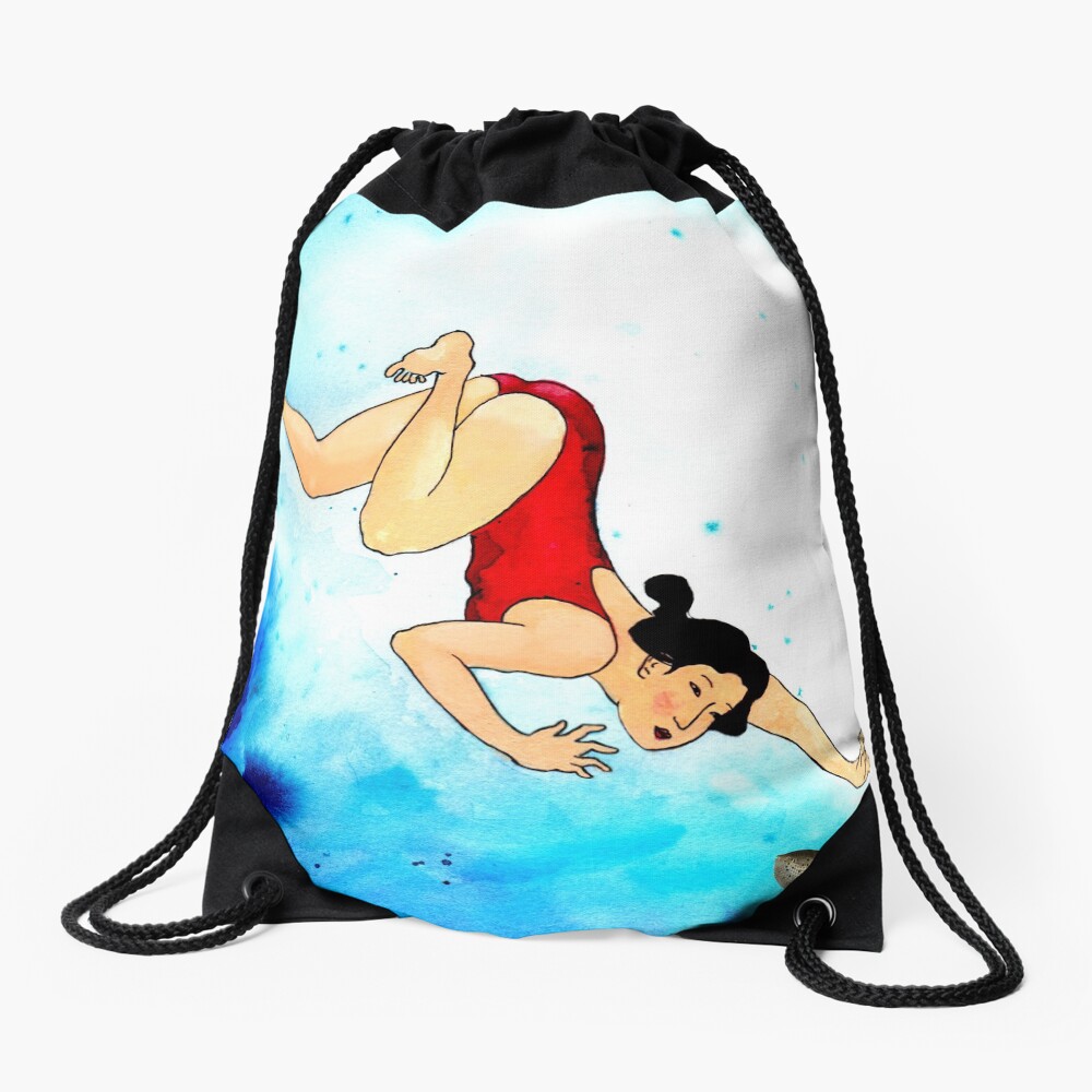 Mrs Hiroshige Diving At Julian Rocks Drawstring Bag