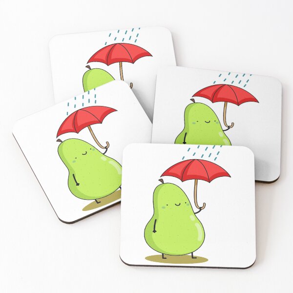 Item preview, Kawaii Pear with Umbrella designed and sold by kawaiilife.