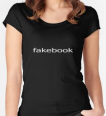 Cool Geek Parody Tee - Fakebook T-Shirt Women's Fitted Scoop T-Shirt