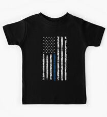 Blue Line (White) V2 Vertical Kids Tee