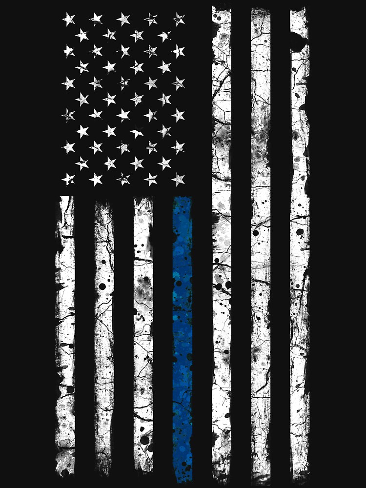 Thumbnail 7 of 7, Essential T-Shirt, Blue Line (White) V2 Vertical designed and sold by zingarostudios.
