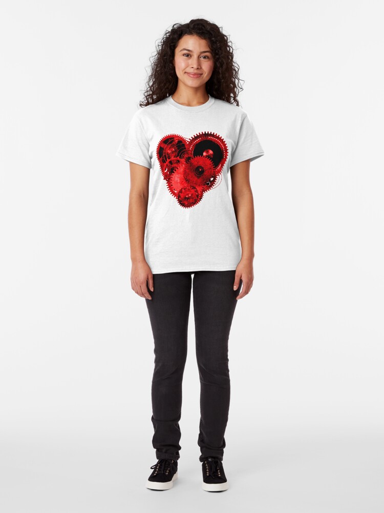 Alternate view of Steampunk Gears Red Heart Classic T-Shirt