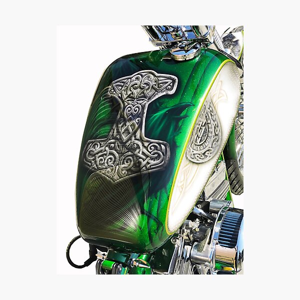 Item preview, GREEN VIKING BOBBER BUILD designed and sold by FMBCHOPPERS.