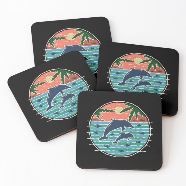 Item preview, Dolphins - Rustic Sunset Paradise Scene designed and sold by Bangtees.