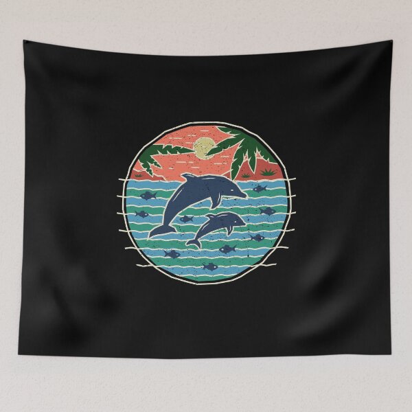 Item preview, Dolphins - Rustic Sunset Paradise Scene designed and sold by Bangtees.