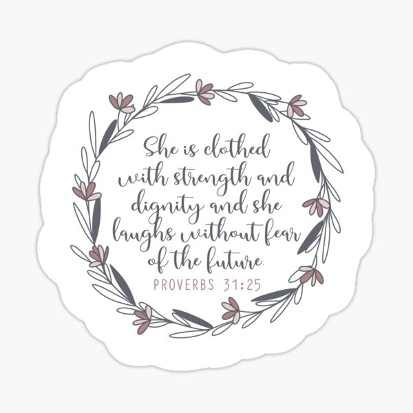 Bible Verse Stickers, She Laughs, Proverbs 31 Quote, Entrepreneur Gift,  Strong Women Gift, Strength and Dignity, Bible Journaling Stickers