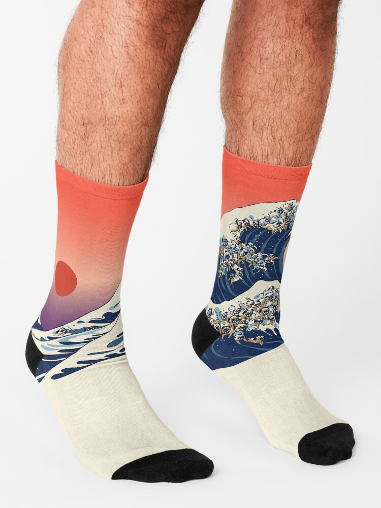 Alternate view of The Great Wave of Pug Socks