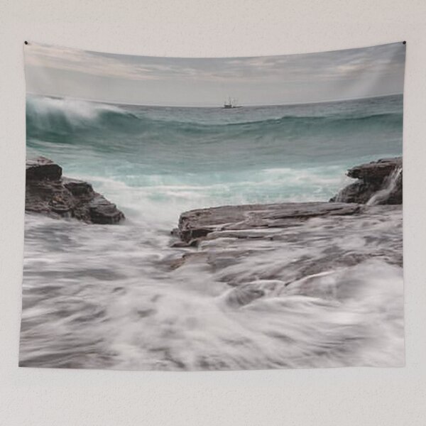 Item preview, Seafoam Across Ocean Rocks: QLD Australia designed and sold by PODLizardWizard.