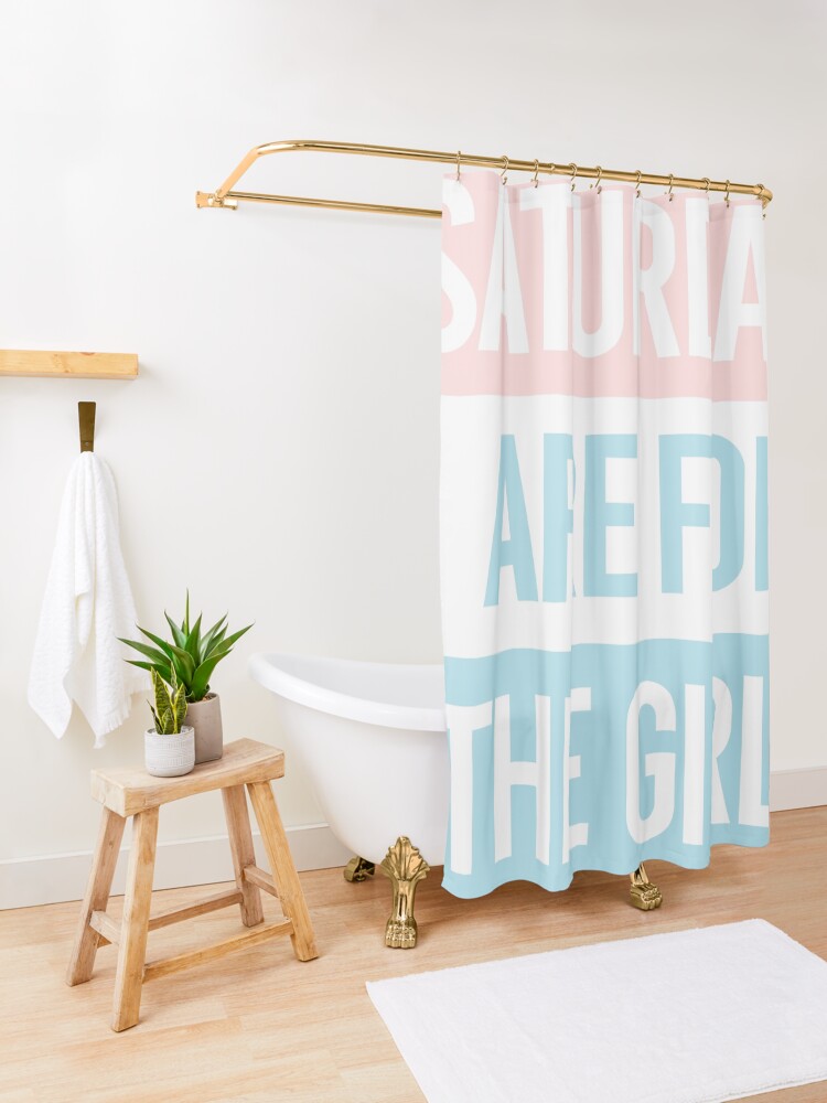 Alternate view of Pastel Saturdays are for the girls Shower Curtain
