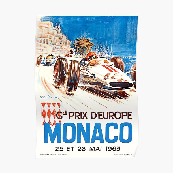 Grand-Prix-Rennplakat von Monaco 1963 Poster
